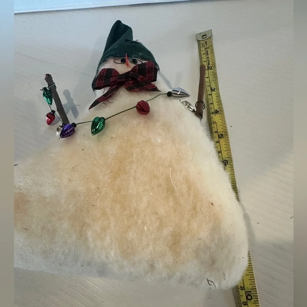 Plush Snowman Figurine with Holiday Lights – Cute Winter Tabletop Decor